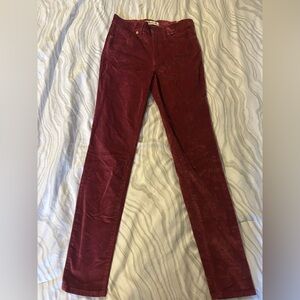Madewell Burgundy Corduroy Trousers